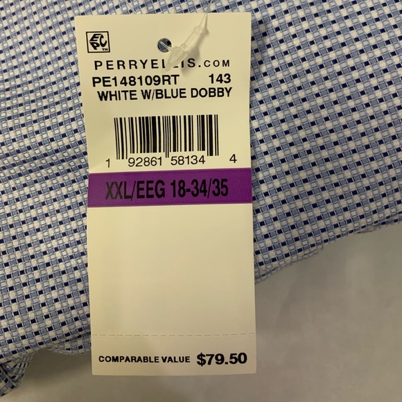 NWT Perry Ellis SLIM FIT DOBBY DRESS SHIRT Size: 2XL - Picture 8 of 8
